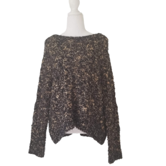 Michael Stars Crop Fisherman Sweater, leather elbow - Size XS - Picture 3 of 7